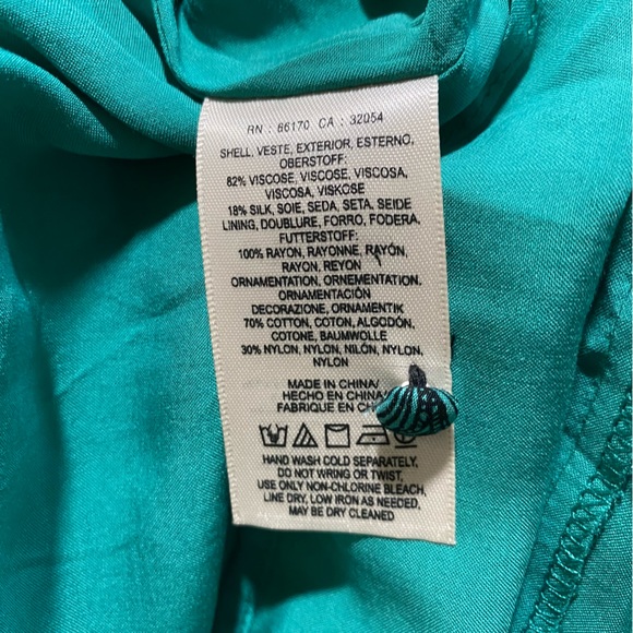 NWT Anthropologie Maeve Butterfly Lace Teal Sleeveless Swing Dress Size Small - Picture 12 of 13